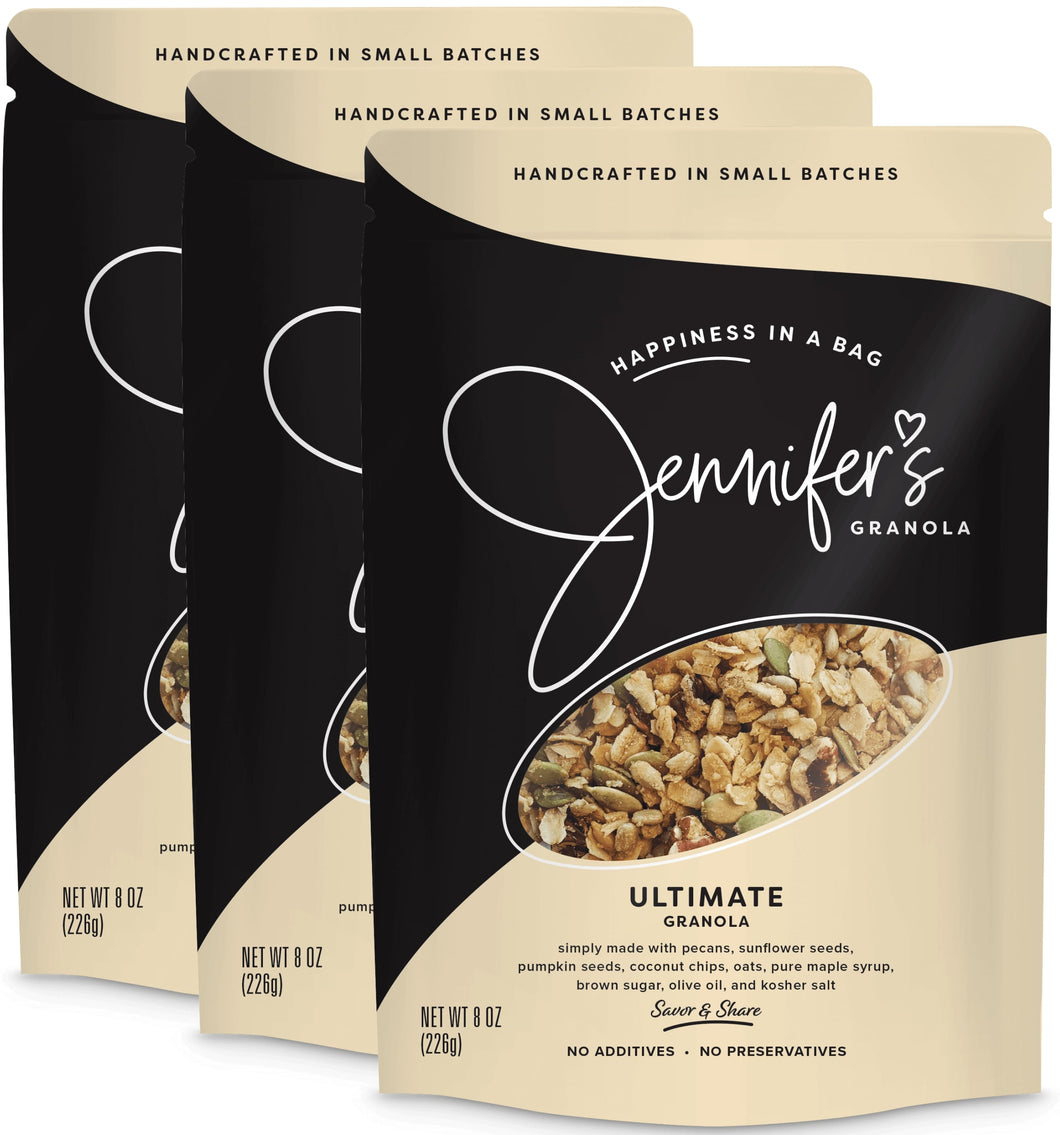 Jennifer's Ultimate Granola, Three 8 oz Bags - FREE SHIPPING